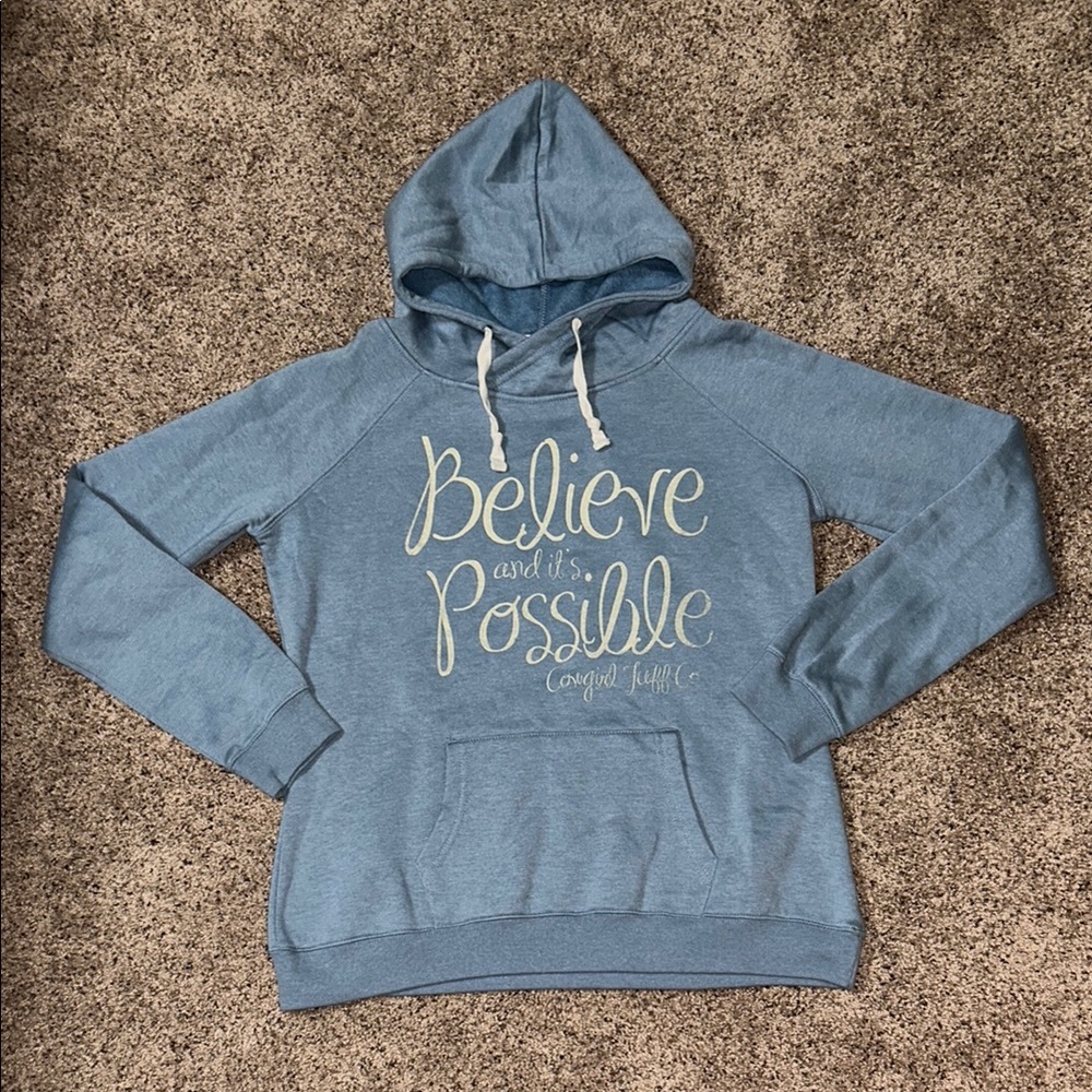 Light Blue Cowgirl Tuff Company Inspirational Hoddie